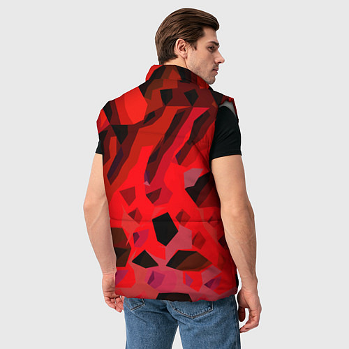 Мужской жилет Чёрно-красная пористая абстракция / 3D-Светло-серый – фото 4