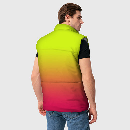 Мужской жилет Градиент салатовый в розовый / 3D-Светло-серый – фото 4