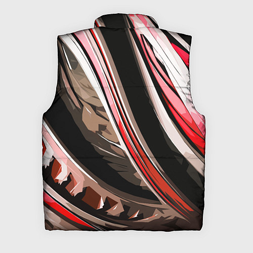 Мужской жилет Волнистая чёрно-красная абстракция / 3D-Красный – фото 2