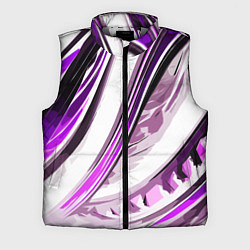 Мужской жилет Волнистая бело-фиолетовая абстракция