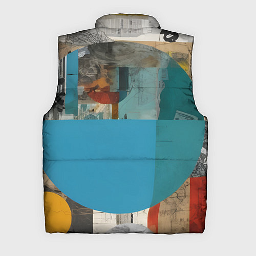 Мужской жилет Абстрактный ретро коллаж / 3D-Красный – фото 2