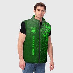 Мужской жилет AEK Athens - green gradient по-вертикали, цвет: 3D-черный — фото 2