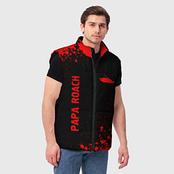 Мужской жилет Papa Roach - red gradient вертикально, цвет: 3D-черный — фото 2