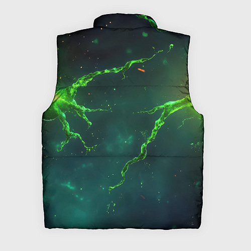 Мужской жилет Зеленые статичные брызги / 3D-Красный – фото 2