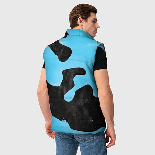 Мужской жилет Черно-зеленый камуфляж и герб РФ / 3D-Светло-серый – фото 4