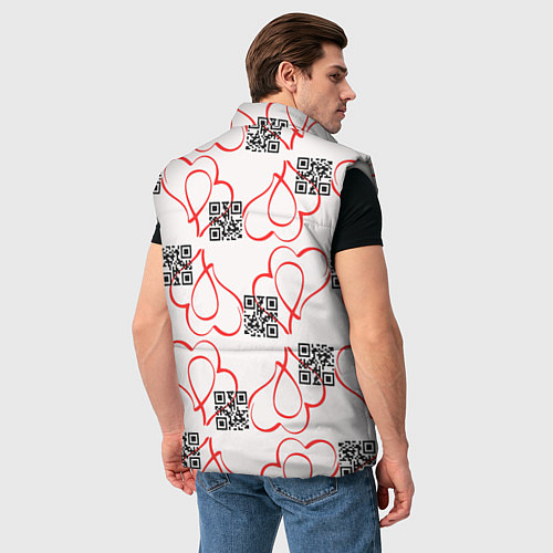 Мужской жилет Сердца и код любви на белом / 3D-Светло-серый – фото 4