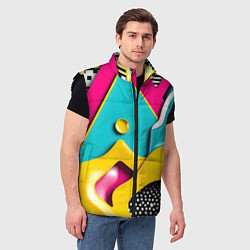 Мужской жилет Праздничная абстракция, цвет: 3D-черный — фото 2