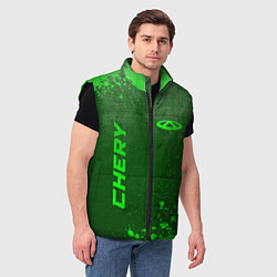 Мужской жилет Chery - green gradient вертикально, цвет: 3D-черный — фото 2