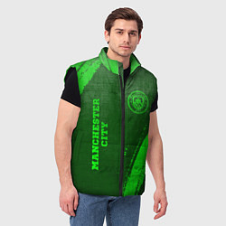 Мужской жилет Manchester City - green gradient вертикально, цвет: 3D-черный — фото 2