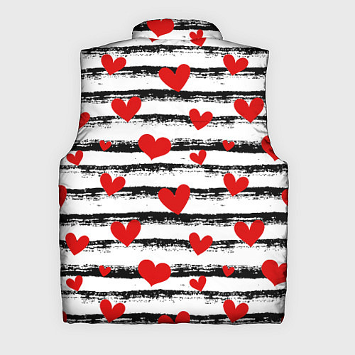Мужской жилет Паттерн с полосками и сердечками / 3D-Красный – фото 2