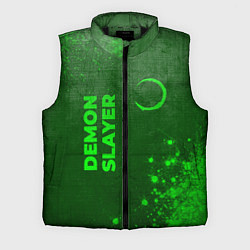 Мужской жилет Demon Slayer - green gradient вертикально, цвет: 3D-черный