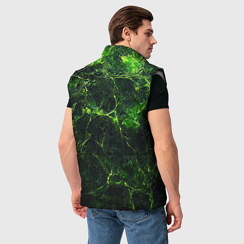 Мужской жилет Зеленая ядовитая текстура / 3D-Светло-серый – фото 4