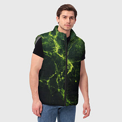 Мужской жилет Зеленые волокна - текстура, цвет: 3D-светло-серый — фото 2