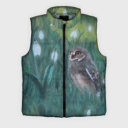 Мужской жилет Сова среди подснежников, цвет: 3D-светло-серый
