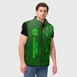 Мужской жилет Manchester United - green gradient по-вертикали, цвет: 3D-черный — фото 2