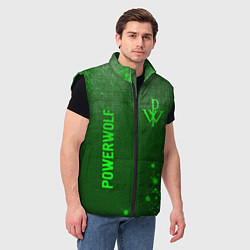 Мужской жилет Powerwolf - green gradient вертикально, цвет: 3D-черный — фото 2