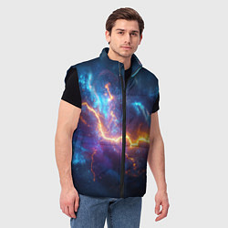 Мужской жилет Космическая молния текстура, цвет: 3D-черный — фото 2
