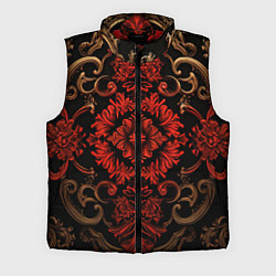 Мужской жилет Красные классические узоры на черном фоне