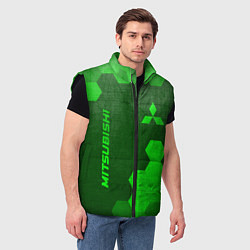 Мужской жилет Mitsubishi - green gradient вертикально, цвет: 3D-черный — фото 2