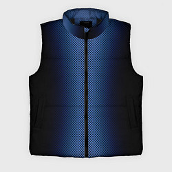 Мужской жилет Чёрно-синий градиент по центру текстура, цвет: 3D-черный