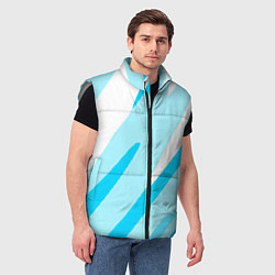 Мужской жилет Белый с голубым абстракция, цвет: 3D-светло-серый — фото 2