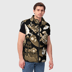 Мужской жилет Растения против зомби в бежевом цвете, цвет: 3D-светло-серый — фото 2
