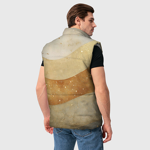 Мужской жилет Бежево-золотые полосы с блестками / 3D-Светло-серый – фото 4