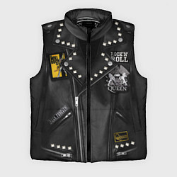 Мужской жилет Косуха с нашивками Queen, цвет: 3D-черный