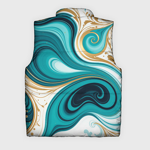 Мужской жилет Бирюза и золото / 3D-Красный – фото 2