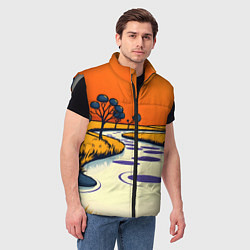 Мужской жилет Арт с фантастическим пейзажем, цвет: 3D-светло-серый — фото 2