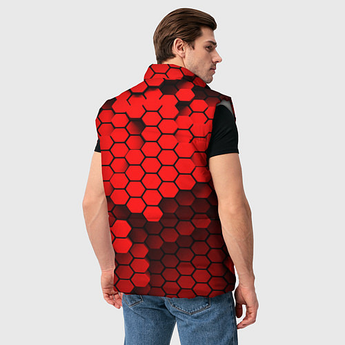 Мужской жилет BMW карбоновая абстракция / 3D-Светло-серый – фото 4