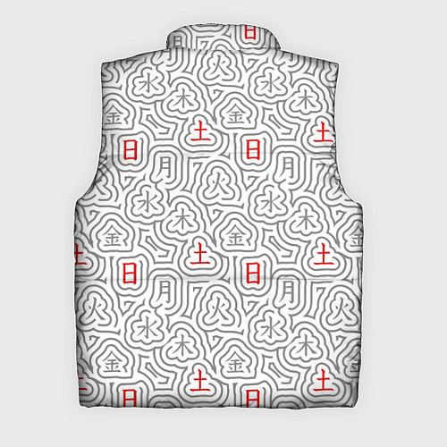 Мужской жилет Серые будни и красные выходные иероглифами / 3D-Красный – фото 2