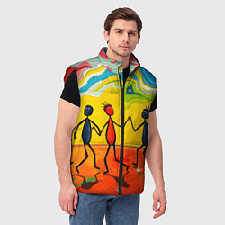 Мужской жилет Дружба человечков, цвет: 3D-красный — фото 2