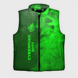 Мужской жилет Cyberpunk 2077 - green gradient по-вертикали, цвет: 3D-черный