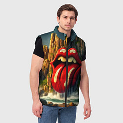 Мужской жилет Rolling Stones - sea rocks, цвет: 3D-черный — фото 2