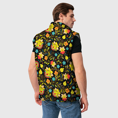 Мужской жилет Хохлома цветы / 3D-Светло-серый – фото 4