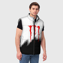 Мужской жилет Monster energy чёрно белые краски, цвет: 3D-светло-серый — фото 2
