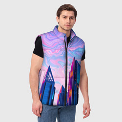 Мужской жилет Абстракция с небоскребами, цвет: 3D-черный — фото 2