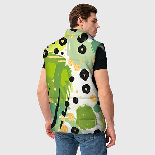Мужской жилет Зеленый анималистичный паттерн / 3D-Светло-серый – фото 4