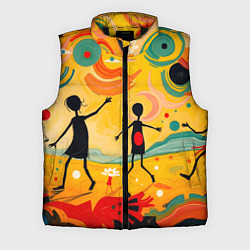 Мужской жилет Радостные солнечные человечки, цвет: 3D-черный
