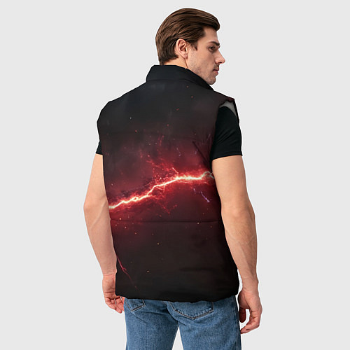 Мужской жилет Красная линия - молния / 3D-Светло-серый – фото 4