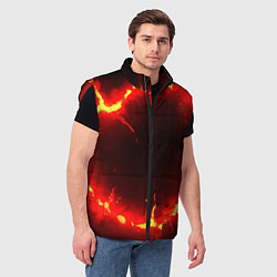 Мужской жилет Красный круг из огня текстура, цвет: 3D-красный — фото 2