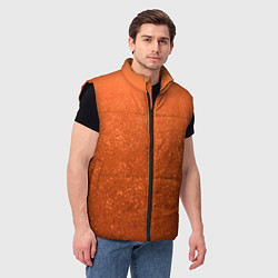 Мужской жилет Кораллово-оранжевый текстурный градиент, цвет: 3D-черный — фото 2
