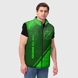 Мужской жилет Akame ga Kill - green gradient вертикально, цвет: 3D-черный — фото 2
