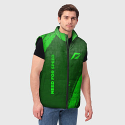 Мужской жилет Need for Speed - green gradient вертикально, цвет: 3D-черный — фото 2