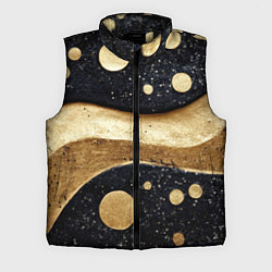 Мужской жилет Золотая объемная абстракция - текстура, цвет: 3D-черный