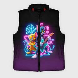 Мужской жилет Гитарист Том и вокалист Джерри - неоновое свечение, цвет: 3D-красный