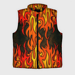 Мужской жилет Языки пламени арт, цвет: 3D-черный