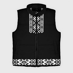 Мужской жилет Славянский орнамент и узор на черном - вышиванка р