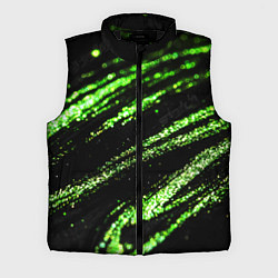 Мужской жилет Зеленые блестки на черном, цвет: 3D-черный